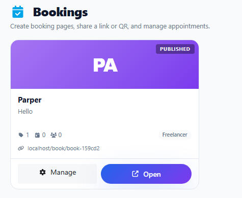 Booking management
