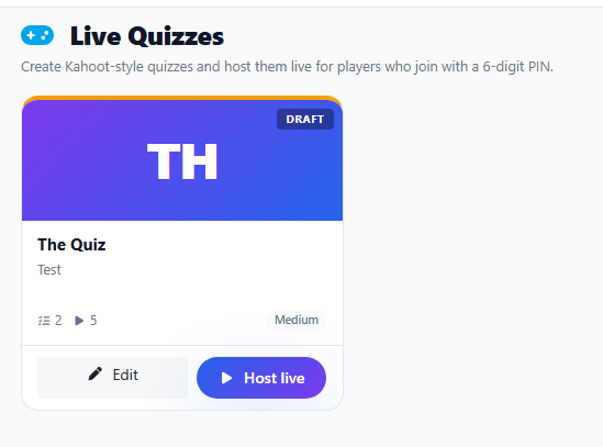 Live quiz