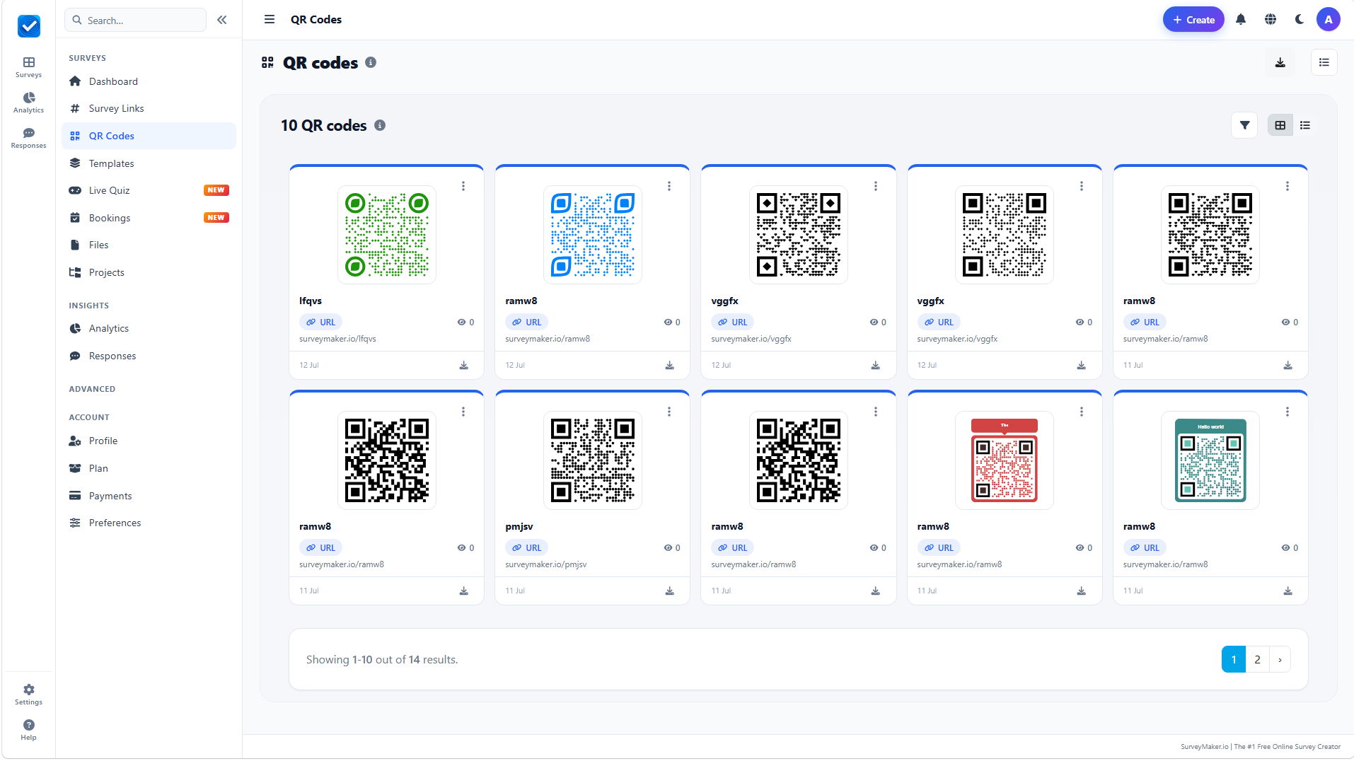 QR codes light mode