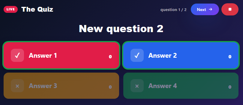 Live quiz