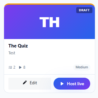 Quiz card preview